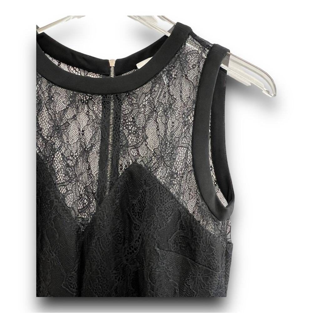 SANDRO Sleeveless Black Sheer Lace Sweetheart Neckline Peplum Cocktail Dress SZ1 - Picture 11 of 14